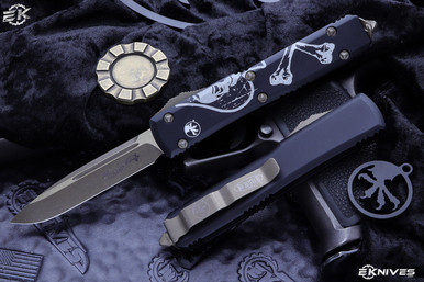 Microtech Ultratech "Death Card" OTF Automatic Knife 3.4" Drop Point Bronze 121-13DCS