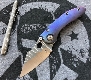 Borka Blades Mini Stitch Anodized Titanium Satin M390 Rock Grind TKI 2018