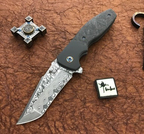 Kirby Lambert Augustus Marbled Carbon, Zirc Bolsters Damasteel