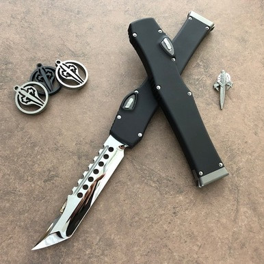 Marfione Custom HALO VI Black Alloy Hellhound Tanto M390 Mirror Polish