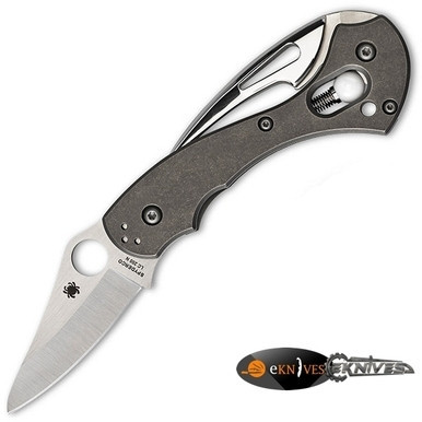 SPYDERCO TUSK MARINER TITANIUM SATIN PLAIN C06TIP