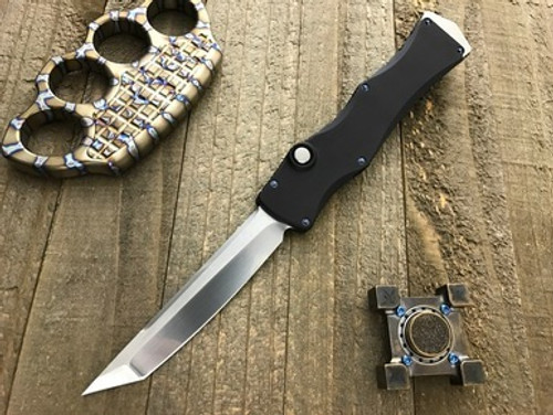 Microtech Marfione Custom Halo IV Blue Accents Tanto M390 Hand Satin