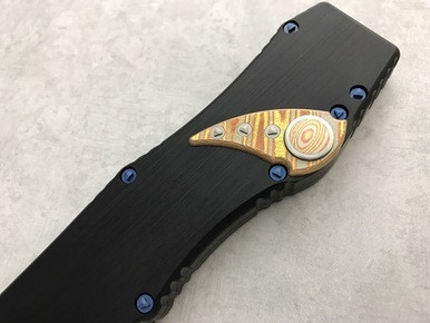 Microtech Marfione HALO V Mokume Inlay Blue Hardware SE Mirror Polish M390 NYCKS 2017