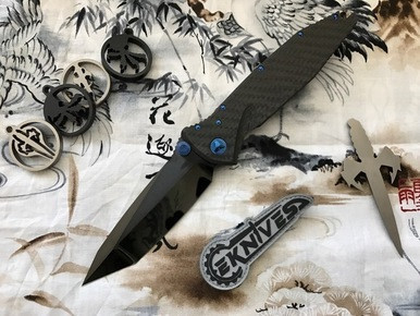 Marfione Custom Socom Elite Carbon Fiber Blue Hardware Tanto DLC Mirror USN G9