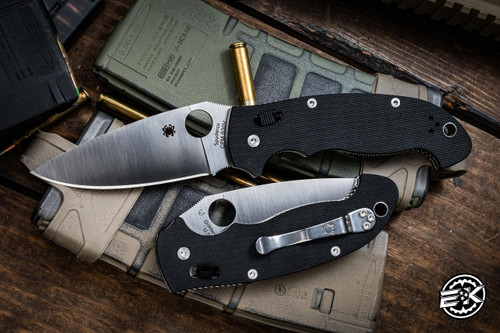 Spyderco Manix 2 XL Ball Bearing Lock Folding Knife Black G10 3.9" S30V Drop Point Satin C95GP2