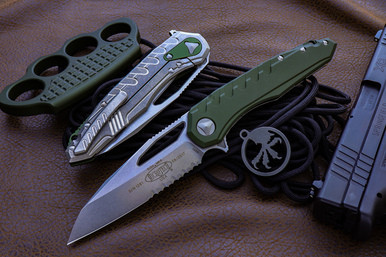 Microtech Sigil MK6 OD Green Stonewash Serrated 196-11OD