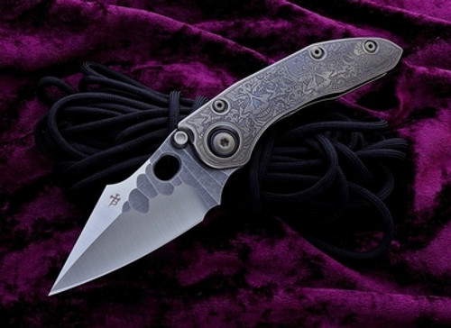 Borka Blades/Ti2 Design Mini Stitch Skull Engraved Titanium DLC Clip Satin M390