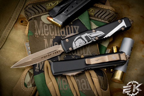 Microtech Ultratech OTF Automatic Knife Molon Labe 3.4\" Dagger Bronze 122-13MLS