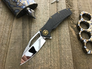 Marfione Custom Mini Matrix R CF/Flame Titanium M390 Mirror Polish
