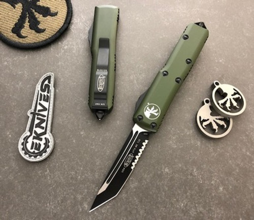 Microtech UTX-85 OD Green OTF M390 Black Tanto Serrated 233-2OD