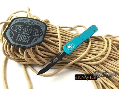 MICROTECH UTX-70 TURQUOISE OTF S/E BLACK COMBO 148-2TQ