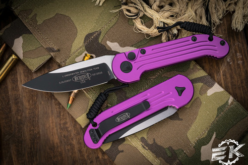 Microtech LUDT Violet Automatic Knife 3.4\" Black 135-1VI