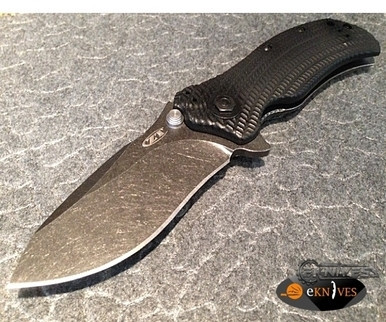 ZERO TOLERANCE 0300 BLACKWASH FLIPPER ASSISTED PLAIN BLADE ZT0300BW