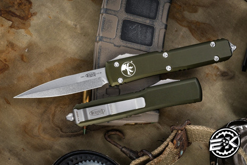 Microtech Ultratech OTF Automatic Knife OD Green 3.4\" Bayonet Stonewash 120-10OD
