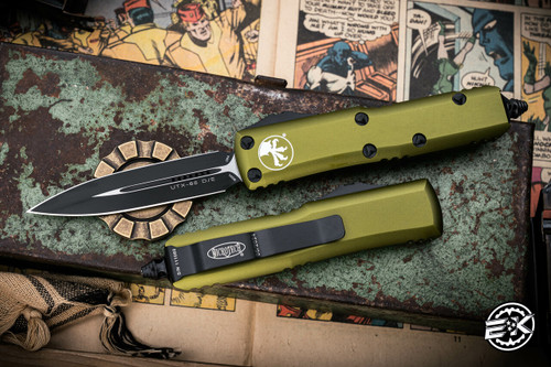 Microtech UTX-85 OTF Automatic Knife OD Green 3.1" Dagger Black 232-1OD