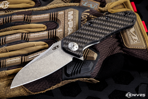 Zero Tolerance 0770CF Assisted Opening Knife Carbon Fiber 3.25\" S35VN Stonewash  ZT 0770CF