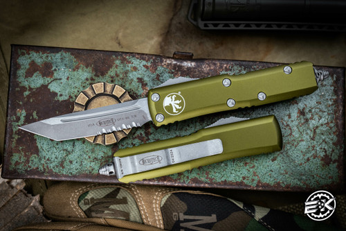 Microtech UTX-85 OTF Automatic Knife 3\" Apocalyptic Tanto Serrated 233-11APOD 