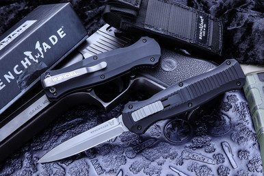 Benchmade Infidel OTF Automatic Knife Black 3.91\" Dagger Satin 3300
