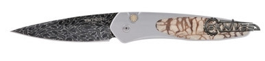 PROTECH NEWPORT TIGER CORAL CUSTOM AUTO DAMASCUS STEEL