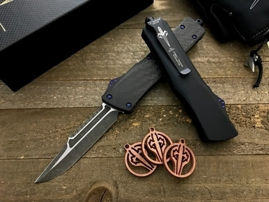 Microtech Marfione Combat Troodon Interceptor CF Purple Ringed M390 Fallout Finish