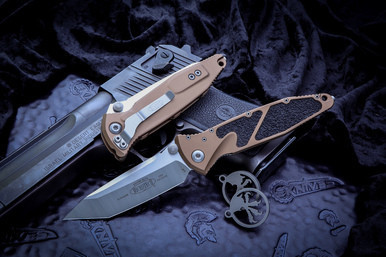 Microtech Socom Elite Tan Manual 4" Tanto Satin 161-4TA