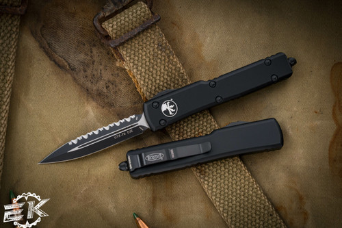 Microtech UTX-70 OTF Automatic Knife 2.4\" Dagger Black Serrated 147-3T