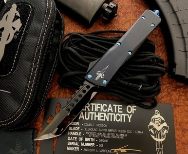 Marfione Hellhound Custom Combat Troodon Blue Hardware M390 DLC High Polish