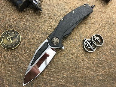 Marfione Custom Matrix R CarboQuartz Bronze Accents, Flamed Backspacer M390 Mirror Polish