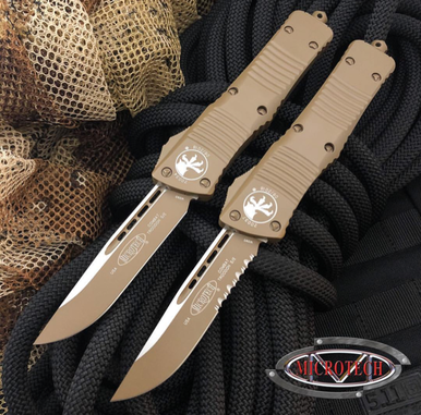 Microtech Combat Troodon Tan Cerakote SE M390 Serrated 143-2CTA