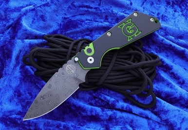 Protech/Strider SnG USN GX Auto Black Green G10 Chad Nichols Damascus #2 of 10