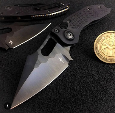 Marfione Custom Stitch Auto Black DLC Borka Blades Rock Grind M390
