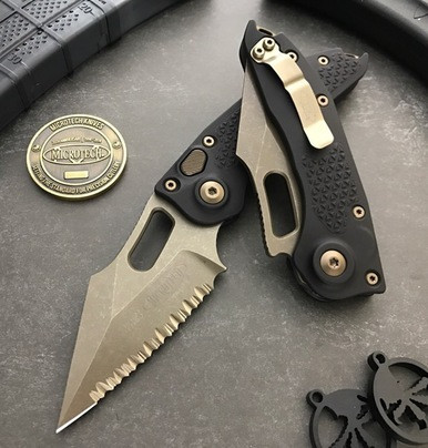 Microtech Stitch Auto Borka Blades Bronze Apocalyptic Full Serrated M390 169-15