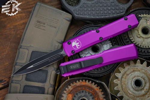 Microtech Ultratech OTF Automatic Knife Violet OTF D/E 3.4" Dagger Black 122-1VI