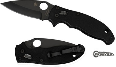 SPYDERCO MANIX 2 BLACK PLAIN BLADE DLC COATING C101GBBK2