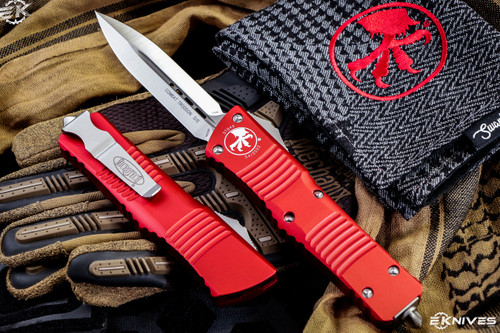Microtech Combat Troodon OTF Automatic Red 3.4\" Dagger Satin 142-4RD