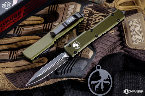 Microtech UTX-70 OTF Automatic Knife OD Green 2.4\" Dagger Black 147-1OD