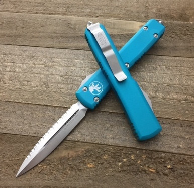 Microtech Ultratech Turquoise DE Black Serrated 122-6TQ
