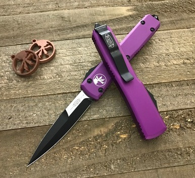 Microtech Ultratech Violet Contour Smooth Bayonet Black 120-1VI