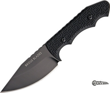 BROUS BLADES TRIPLE THREAT BLACK FIXED BLADE