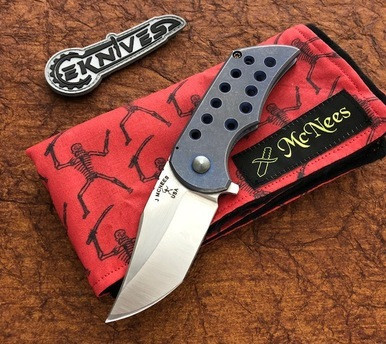 Jonathan Mcnees Custom Large Tracker Jacker Blue Titanium CPM 154 Satin