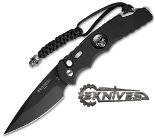 Protech TR-4 Skull Inlay Custom Limited Edition Black 4" TR-4.70