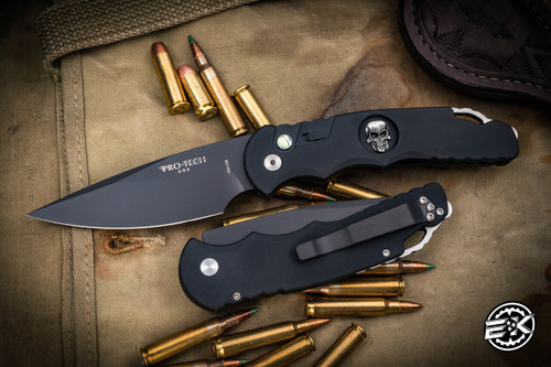 Limited Edition-Protech TR-4 Tactical Response Automatic Bruce Shaw Skull Inlay DLC 4\" TR-4.70 