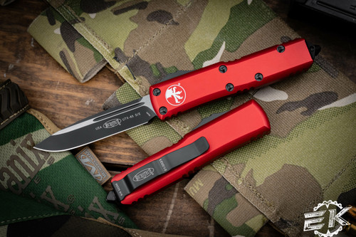 Microtech UTX-85 OTF Automatic Knife Red 3" Drop Point Black Tactical 231-1RD 