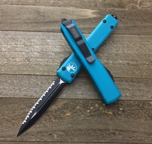 Microtech Ultratech Turquoise DE Black Serrated 122-3CCTQ