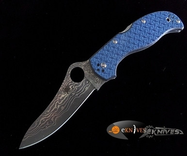 SPYDERCO STRETCH BLUE NISHIJIN GLASS FIBER KNIFE C90GFBLPD