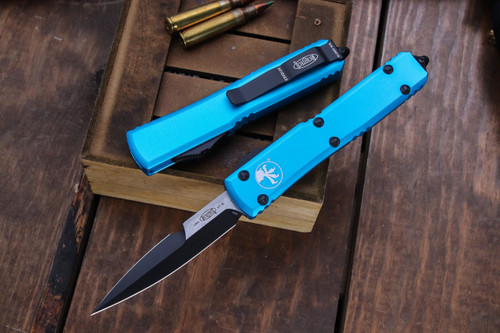 Microtech Ultratech OTF Automatic Knife Turquoise 3.4\" Bayonet Black 120-1TQ