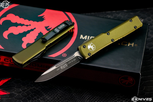Microtech UTX-70 OD Green OTF Automatic 2.4\" Drop Point Black 148-1OD