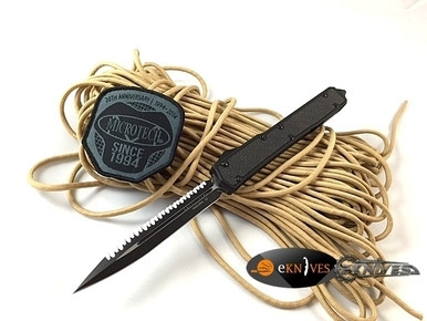 MICROTECH MAKORA II CARBON FIBER BLACK TACTICAL SERRATED 106-3T