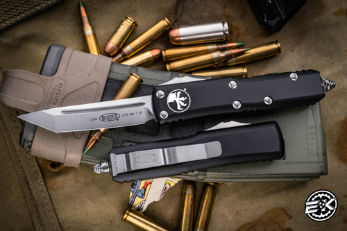 Microtech UTX-85 OTF Automatic Knife 3.1\" Tanto Stonewash  233-10