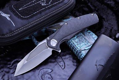 Marfione Custom Mini Matrix Carbon Fiber M390 Stonewash #1 (Knife/Pouch Only)